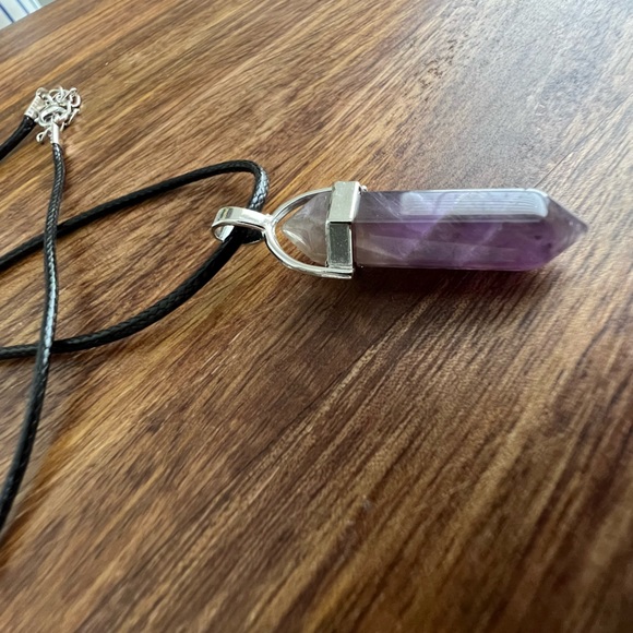 Amethyst Crystal Pendant Necklace - Picture 5 of 7